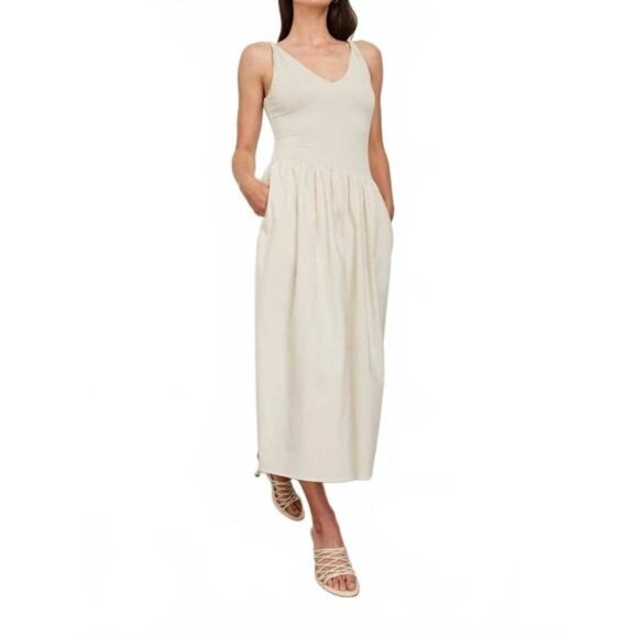 238$ Rails Franca Fit and Flare MIDI Dress Sleeveless Women's Size XS Ivory - Picture 2 of 4
